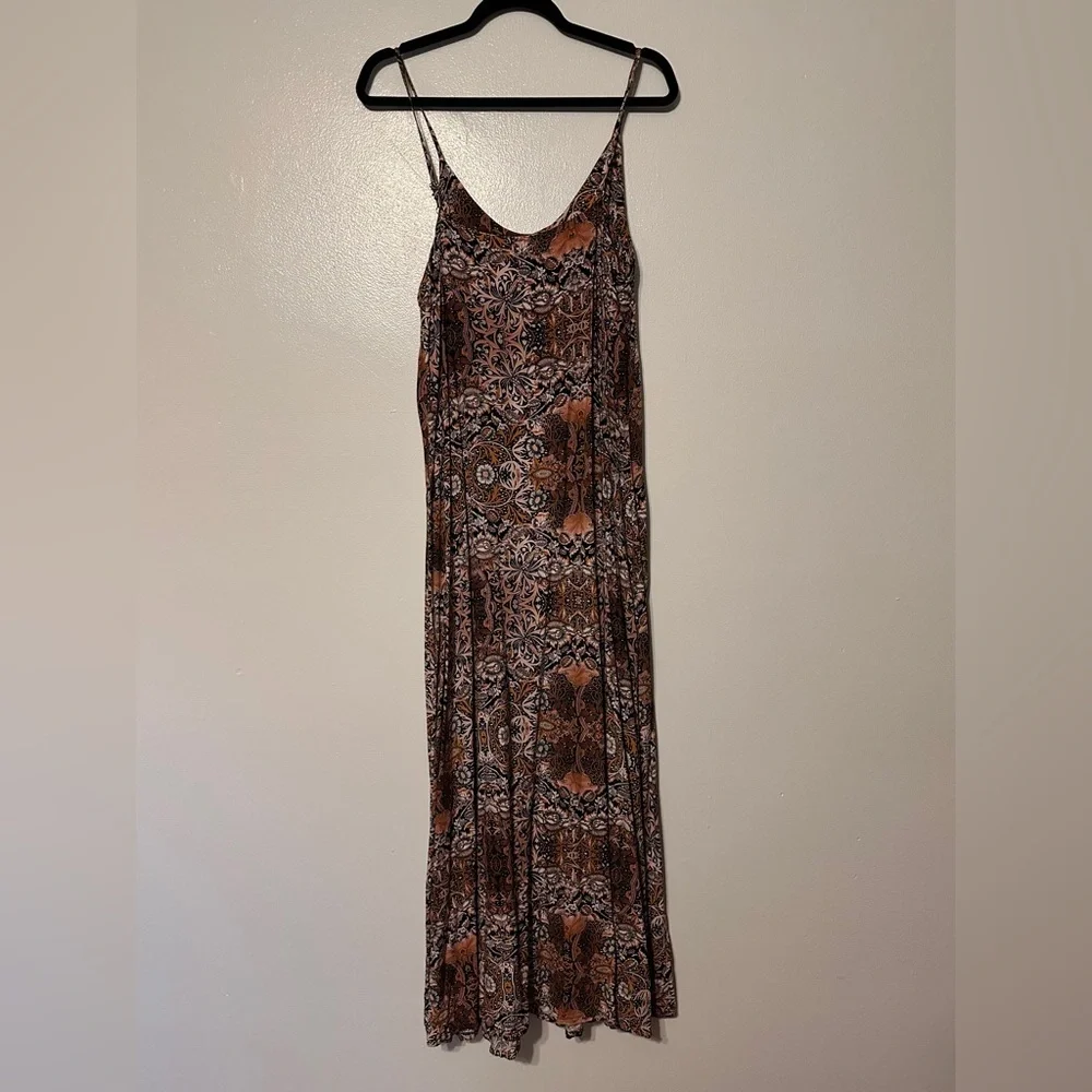 Rachel Zoe Boho Paisley Autumn Floral Maxi Dress Size Medium - Picture 5 of 5
